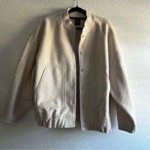 Zara Oversized Felt Bomber Jacket
